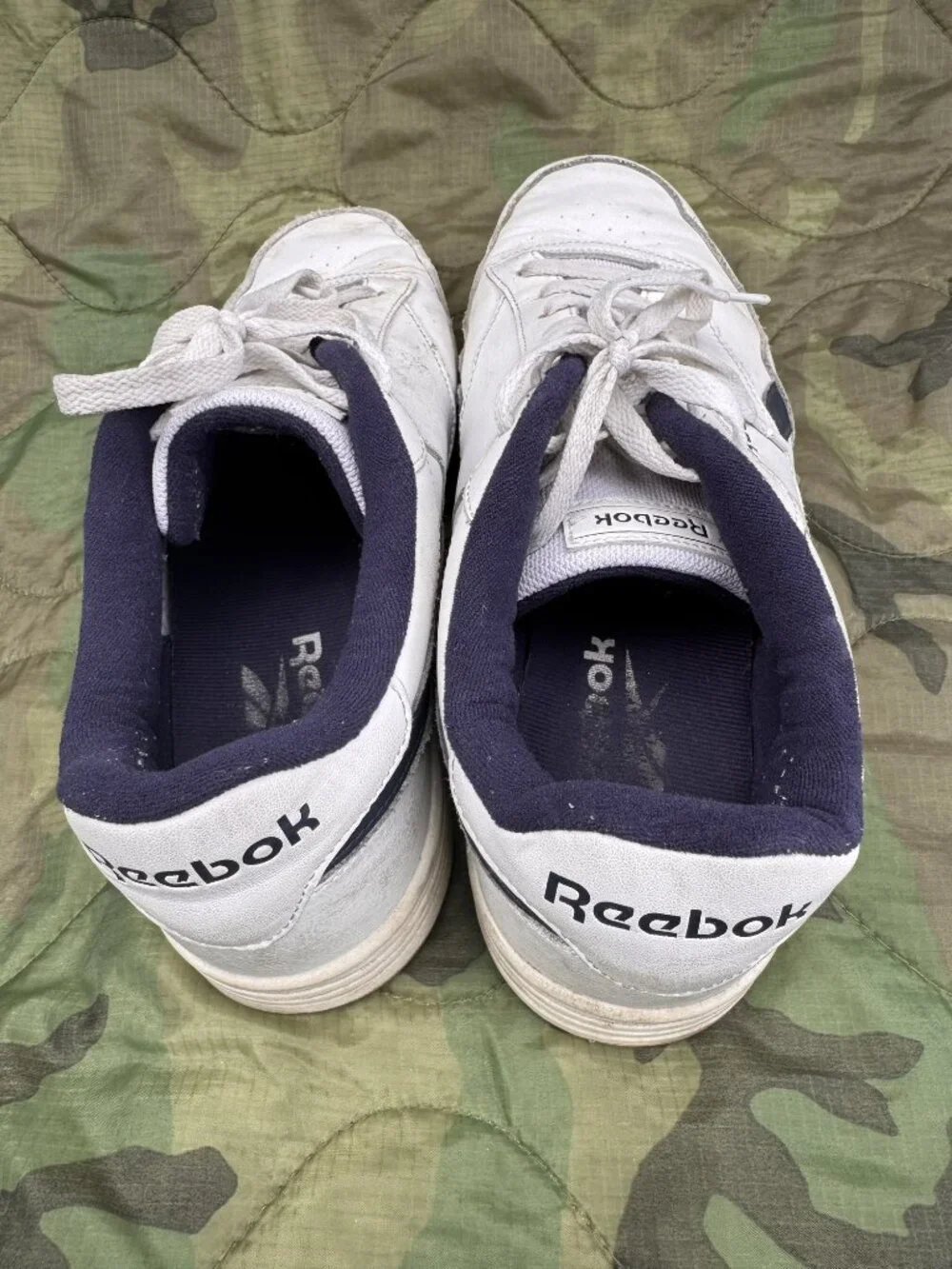 Reebok Smash Edge Sneakers White Navy Size 11